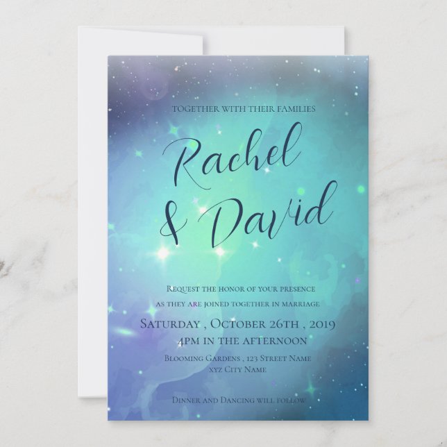 Pretty Under the Stars Typography Wedding (Front)