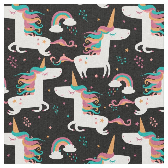 Pretty Unicorn Pattern Fabric (Close Up)