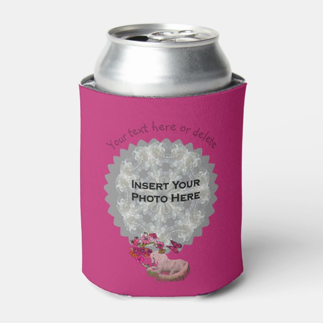Pretty Unicorn Personalised Photo  Can Cooler (Can Front)