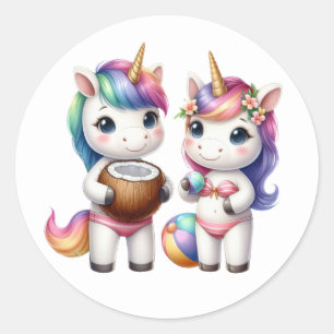 Pretty Unicorn Pool Party Stickers