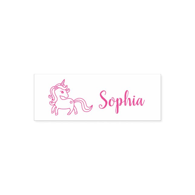 Pretty Unicorn with Little Star, Girls Name Self-inking Stamp (Design)