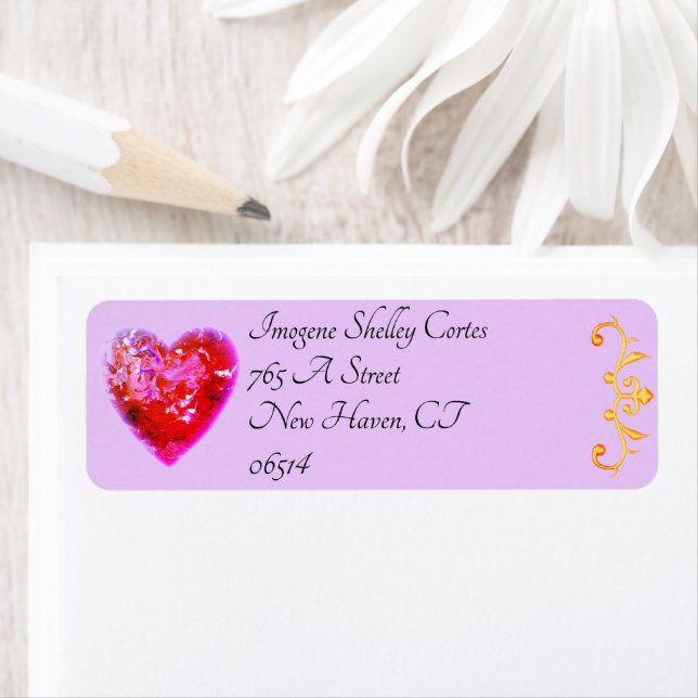 Pretty Valentine Heart Return Address Label (Insitu)