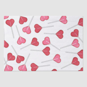 Pretty Valentine Red Heart   Lollipop Pattern    Tissue Paper