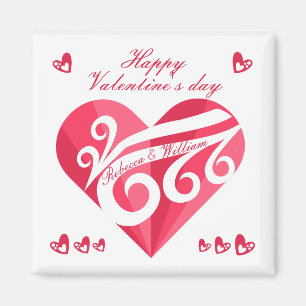 Pretty Valentine's Day Heart Personalised Magnet