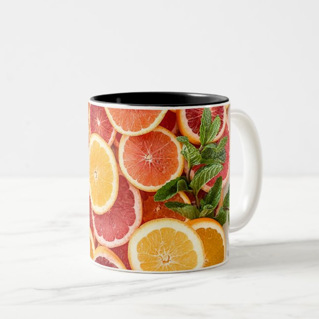 Pretty Vegetables Two-Tone Coffee Mug (Front Right)
