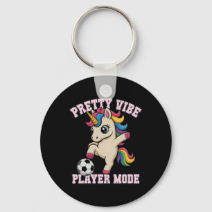 Pretty Vibe Unicorn Just Girl Who Loves Soccer Mod Key Ring