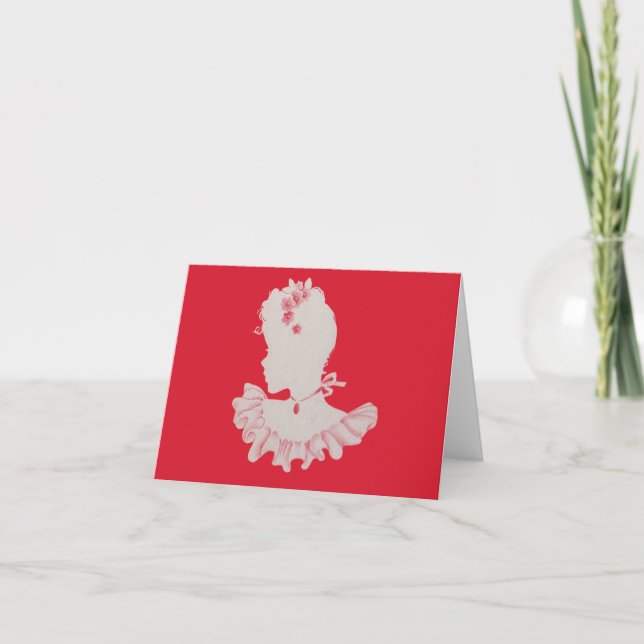 pretty Victorian silhouette Note Card (Front)