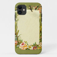 Pretty Vintage Birds & Flowers Border Decoration