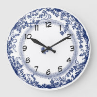 pretty vintage blue delft plate clock