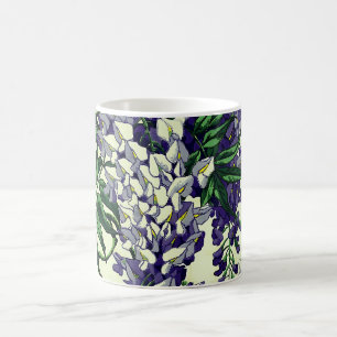 Pretty Vintage blue wisteria flower floral pattern Coffee Mug