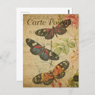 Pretty Vintage Butterflies Postcard