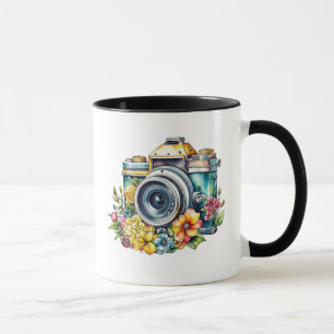 Pretty Vintage Cameras   Retro Ai Art Mug