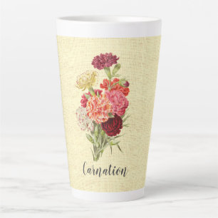 Pretty Vintage Carnation Bouquet Latte Mug