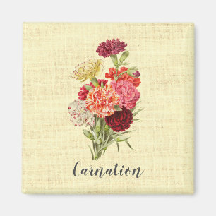 Pretty Vintage Carnation Bouquet  Magnet
