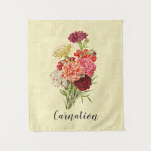 Pretty Vintage Carnation Bouquet Tapestry