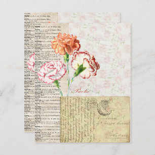 Pretty Vintage Carnation Scrapbook Paper