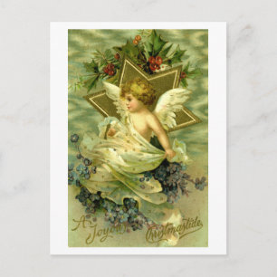 Pretty Vintage Christmas Cherub Postcard