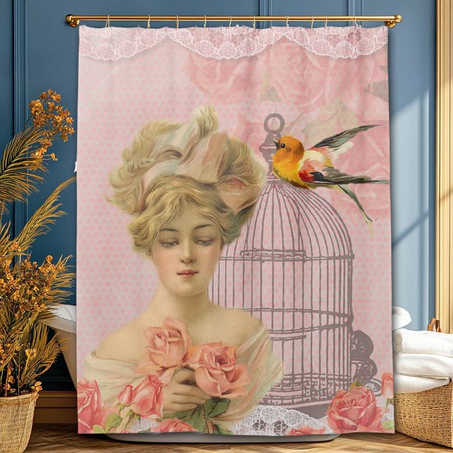 Pretty Vintage, Elegant Victorian, Collage Shower Curtain (Creator Uploaded)