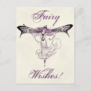 Pretty Vintage Fairy Decal Postcard