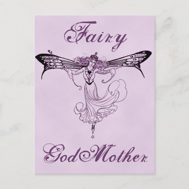 Pretty Vintage Fairy Decal Postcard (Front)