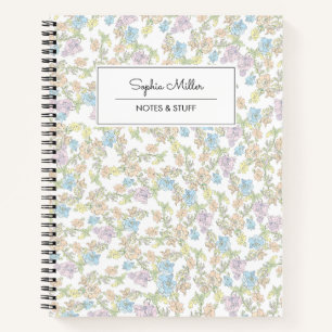 Pretty Vintage Floral Coquette Spiral Notebook
