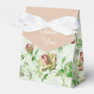 Pretty Vintage Floral Pattern Pink Roses Favour Box