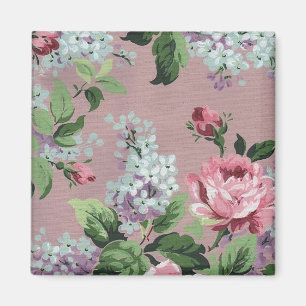 Pretty Vintage Floral Wallpaper Magnet