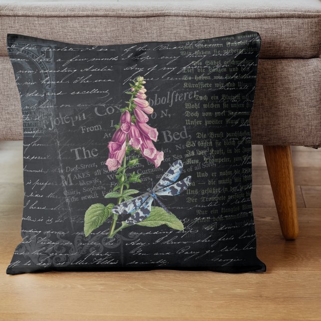 Pretty Vintage Flower & Butterfly Botanical   Cushion (Creator Uploaded)
