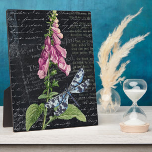 Pretty Vintage Flower & Butterfly Botanical Table Plaque