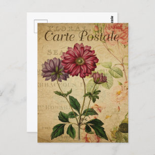 Pretty Vintage Flowers Postcard