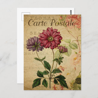Pretty Vintage Flowers Postcard
