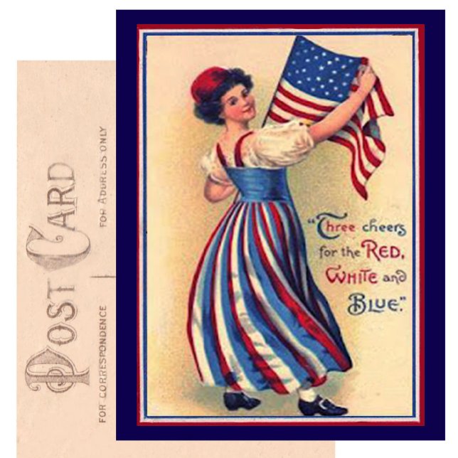Pretty Vintage Fourth of July Patriotic Flag Postcard (Creator Uploaded)