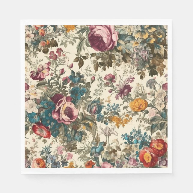 Pretty Vintage Inspired Floral  Napkin (Front)