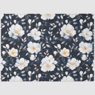 Pretty Vintage Inspired White Watercolor Florals Tissue Paper