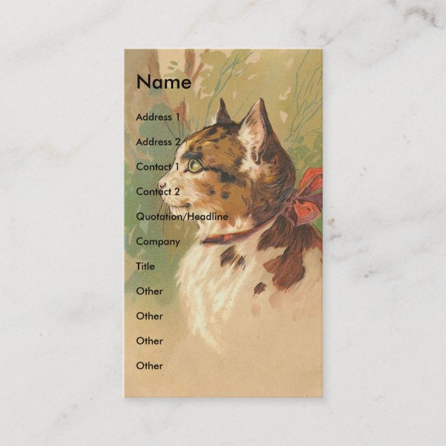 Pretty Vintage Kitty Business Card (Front)