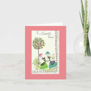 Pretty Vintage Ladies Friendship Card