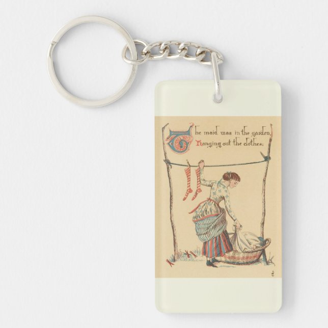 Pretty Vintage Lady Key Ring (Front)