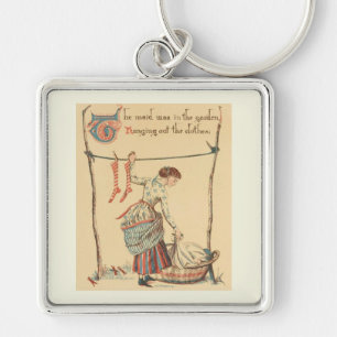 Pretty Vintage Lady Key Ring