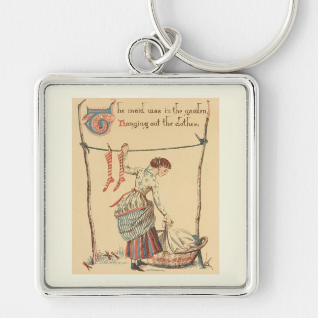 Pretty Vintage Lady Key Ring (Front)