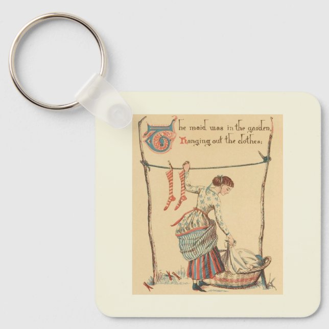 Pretty Vintage Lady Key Ring (Front)