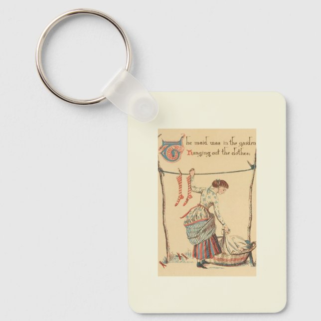 Pretty Vintage Lady Key Ring (Front)