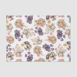 Pretty Vintage Mixed Flowers Tissue Paper