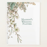 Pretty Vintage Name Personalised Wedding Planner<br><div class="desc">Pretty personalised wedding planner with simple whimsy vines and greens. Add your name and customise this pretty wedding planner to be your own.</div>