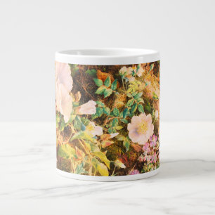 Pretty Vintage petunias flowers floral painting Large Coffee Mug