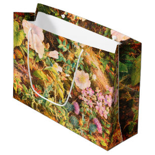 Pretty Vintage petunias flowers floral painting Large Gift Bag