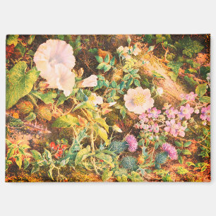 Pretty Vintage petunias flowers floral painting Magnet