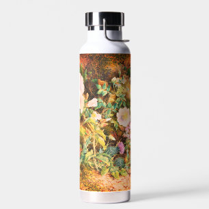 Pretty Vintage petunias flowers floral painting Water Bottle