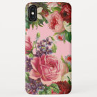 Pretty Vintage Pink Red Flowers Garden Botanical