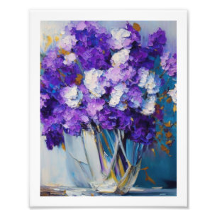 Pretty Vintage Purple Flowers Photo Print