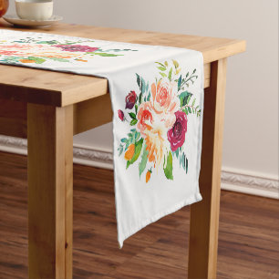 Pretty Vintage Roses Pattern Short Table Runner